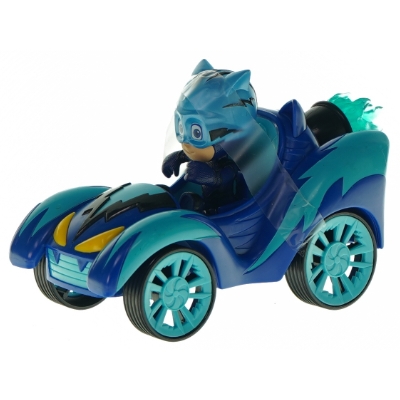 Racerbil med figur (str. L 17 cm)