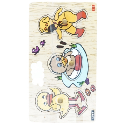 Puslespil med bamse og kylling fra DR (str. 30 x 17)